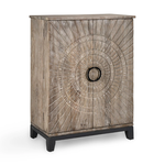 Outside The Box 36x20x47 Vivienne Light Gray Mango Wood Bar Cabinet