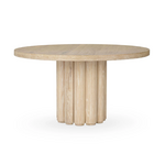 Outside The Box 55" Arbor Solid Oak White Washed Wood Round Dining Table