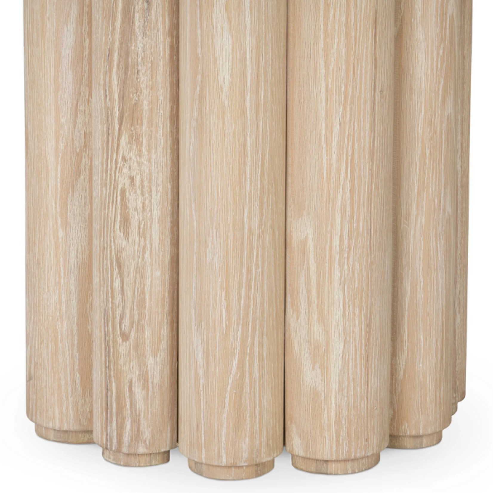 Outside The Box 55" Arbor Solid Oak White Washed Wood Round Dining Table