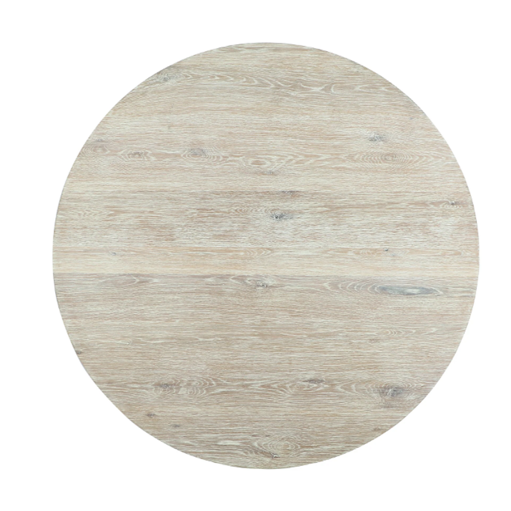 Outside The Box 55" Arbor Solid Oak White Washed Wood Round Dining Table