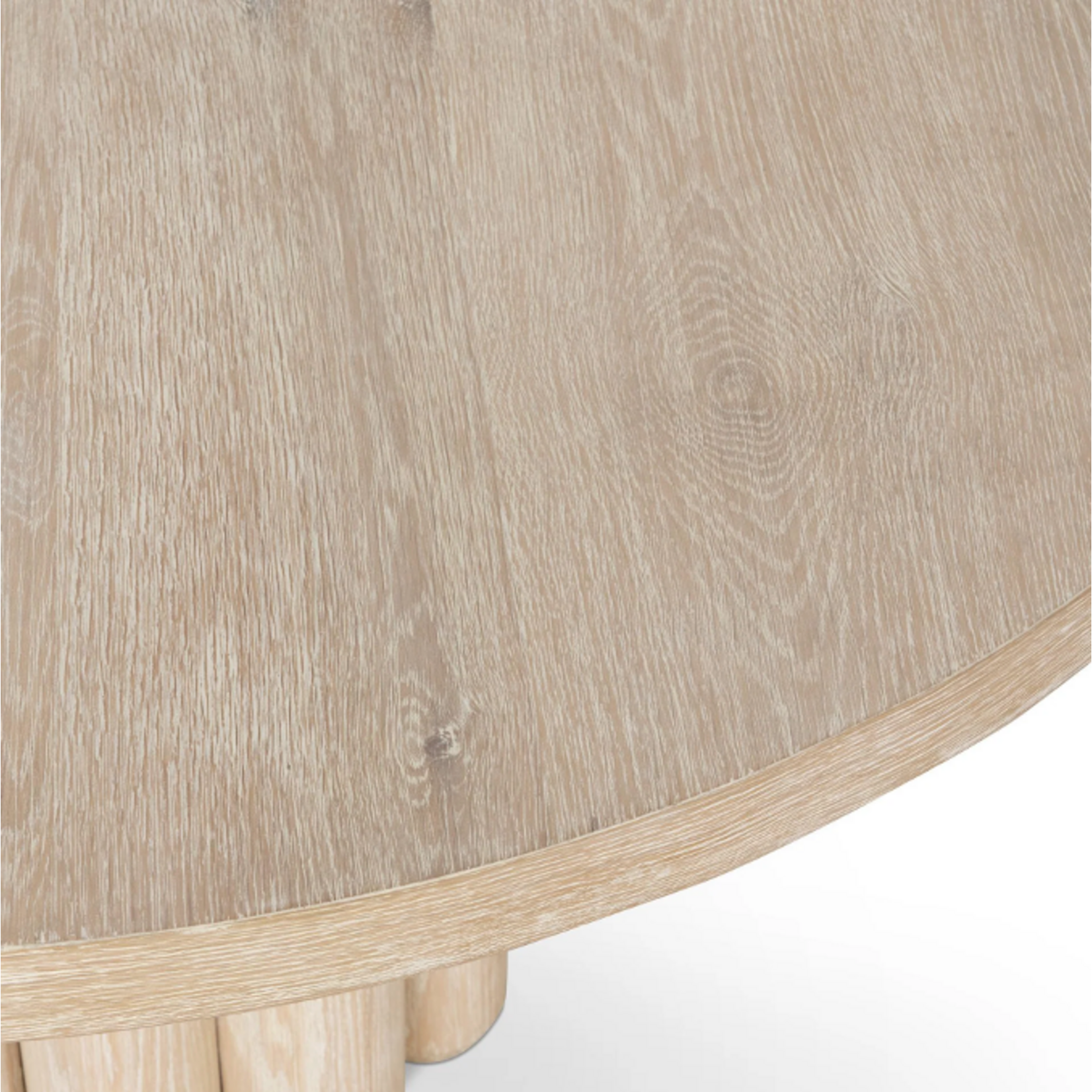 Outside The Box 55" Arbor Solid Oak White Washed Wood Round Dining Table