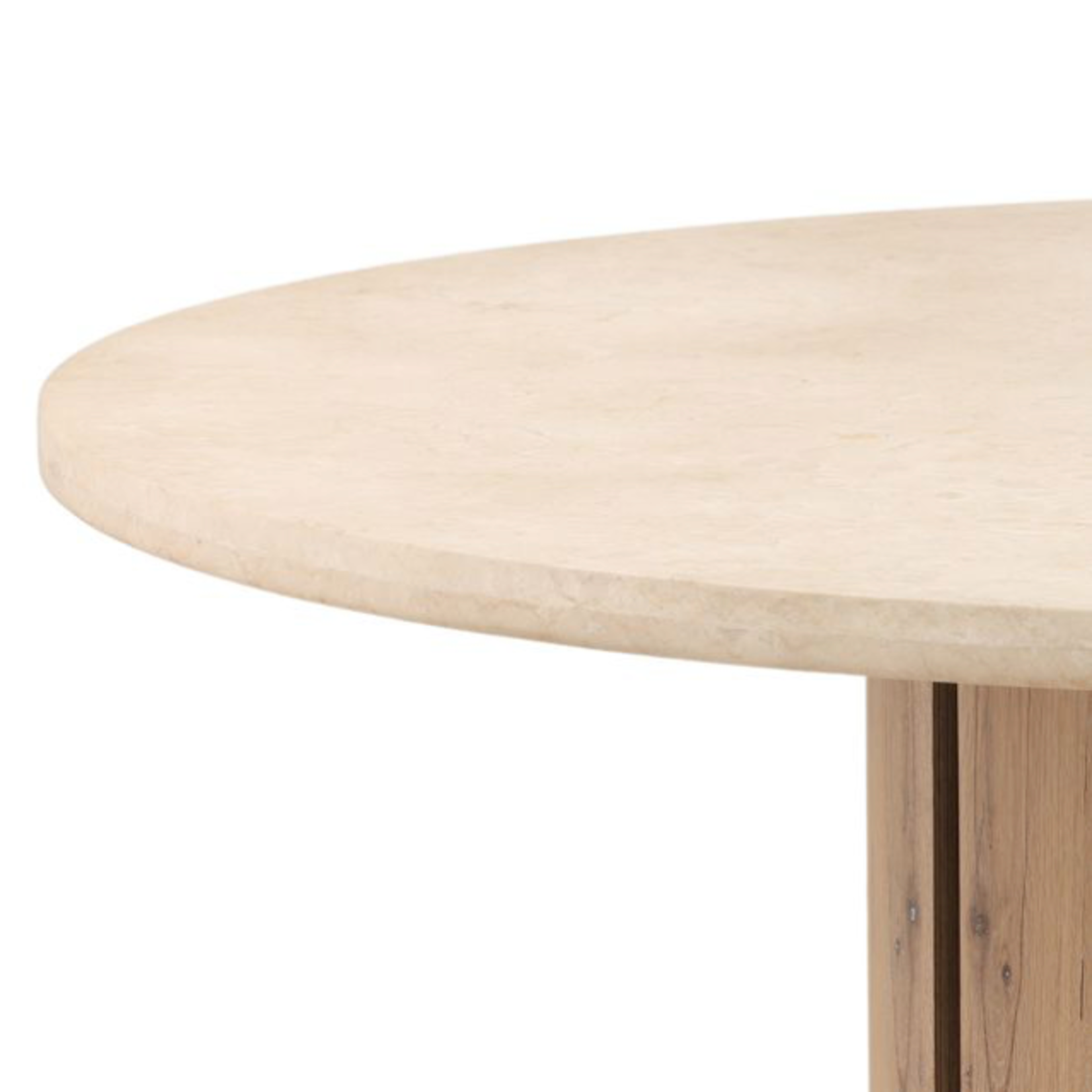 Outside The Box 59" Reeve Oak Wood Round & Marble Top Round Dining Table