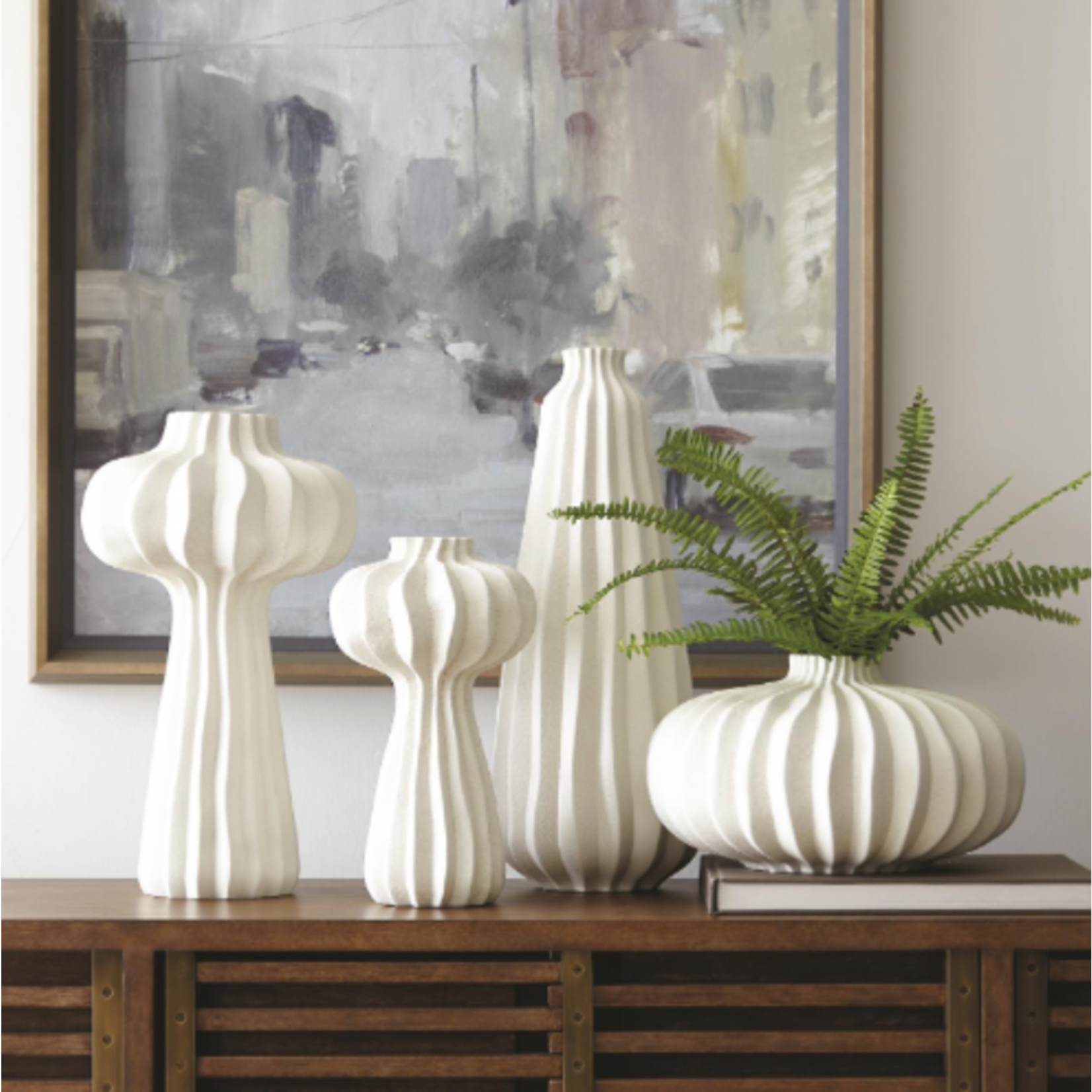 Outside The Box 7" Lithos Off White Hand Crafted Ceramic Vase