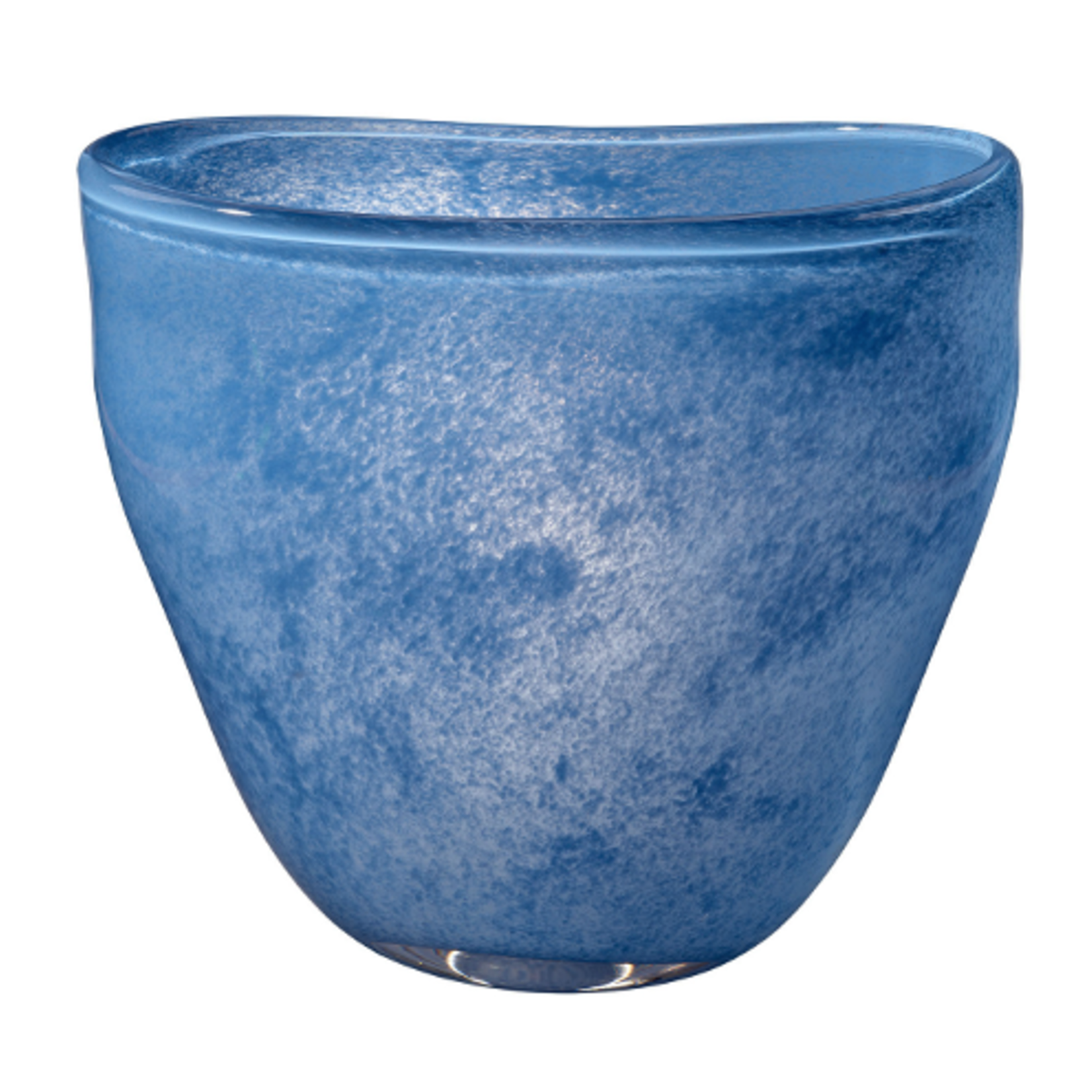 Outside The Box 15" Puddle Blue Hand Blown Glass Vase