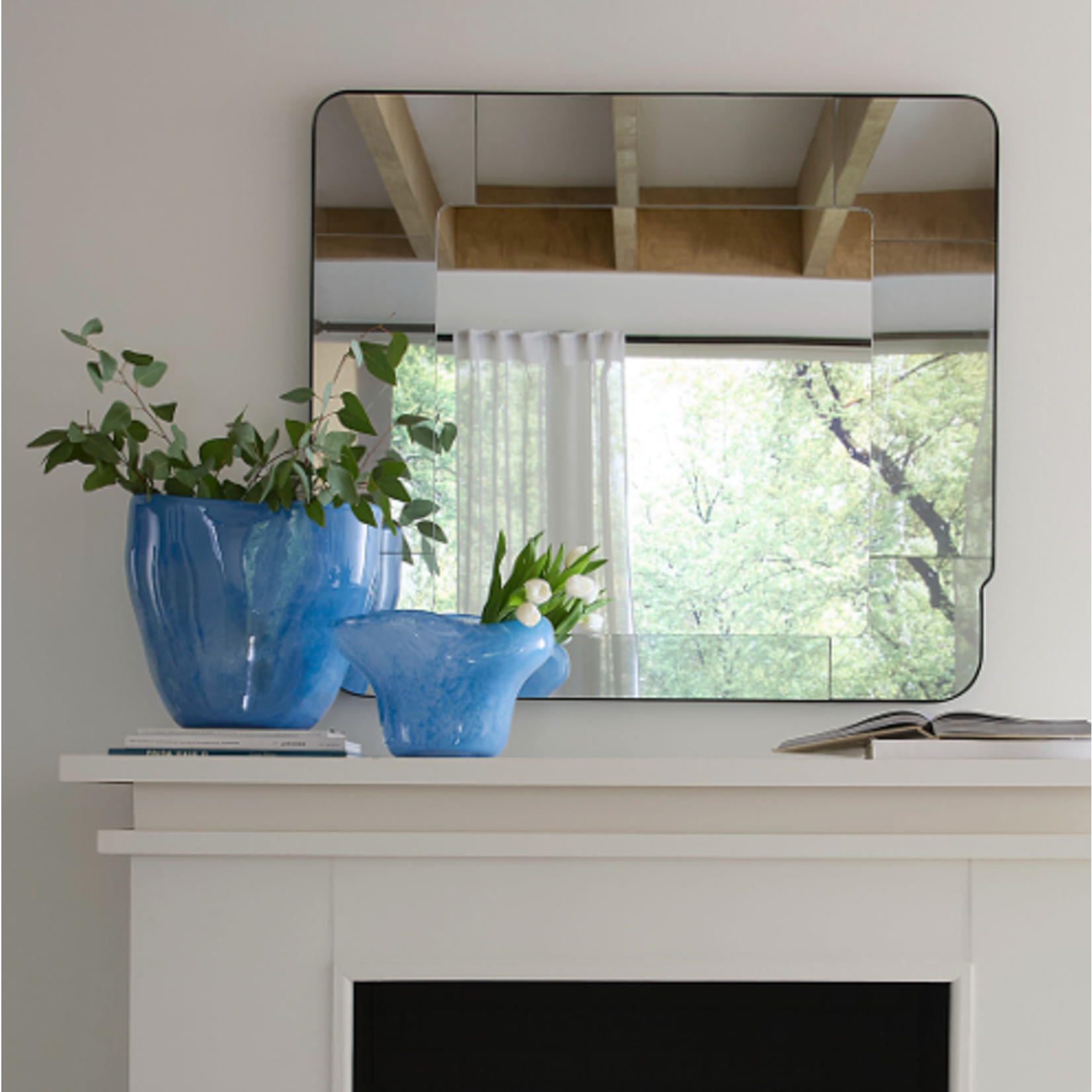 Outside The Box 15" Puddle Blue Hand Blown Glass Vase