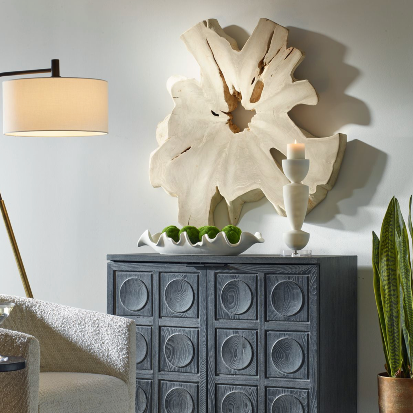 Outside The Box 40x40 Terrains Spalted Teak Wood Live Edge Wall Decor