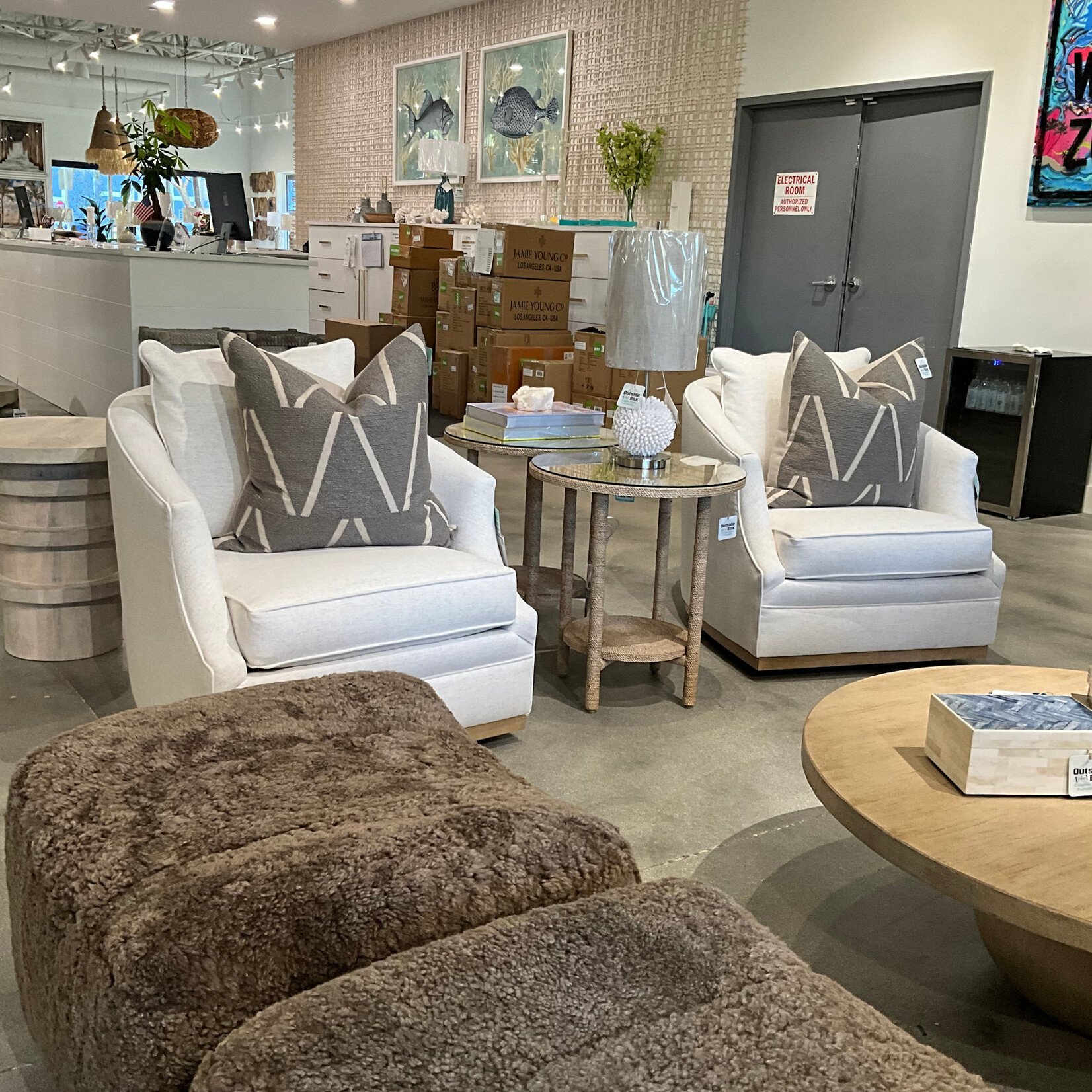 Outside The Box Emmerson Nomad Snow Crypton Performance Kid Proof Upholstered Swivel Chair 102CR-19 (Z)