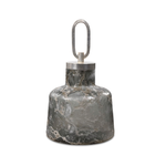 Outside The Box 15" Storm Charcoal / Taupe / Silver Art Glass Bottle