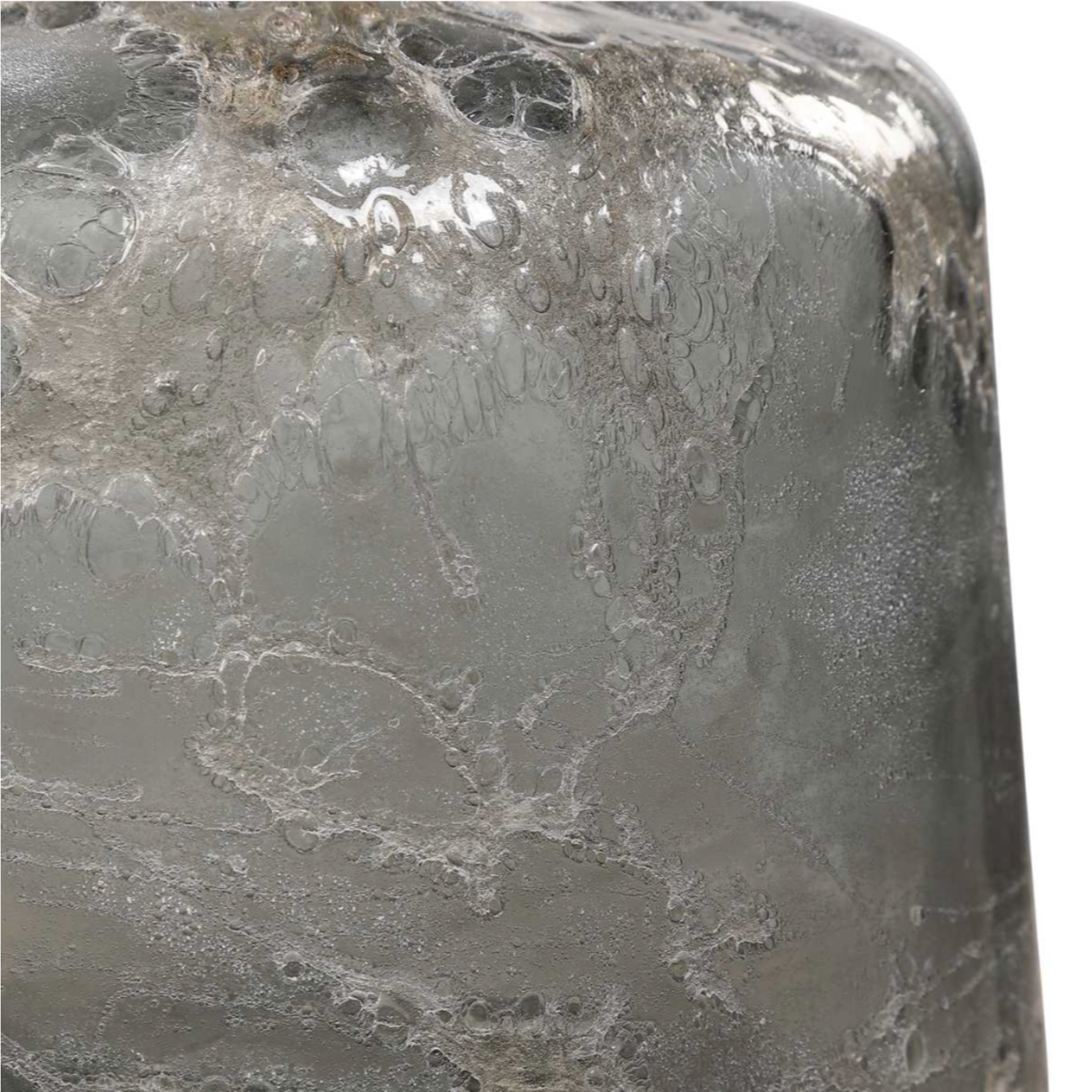 Outside The Box 15" Storm Charcoal / Taupe / Silver Art Glass Bottle