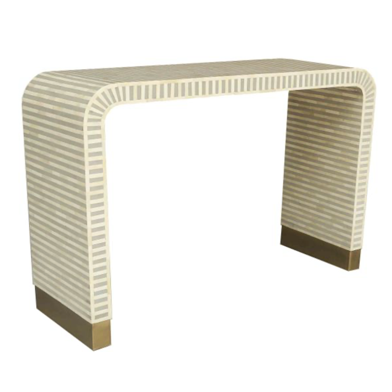 Outside The Box 48x16x32 Anise Natural Bone Inlay With Gold Accent Console Table