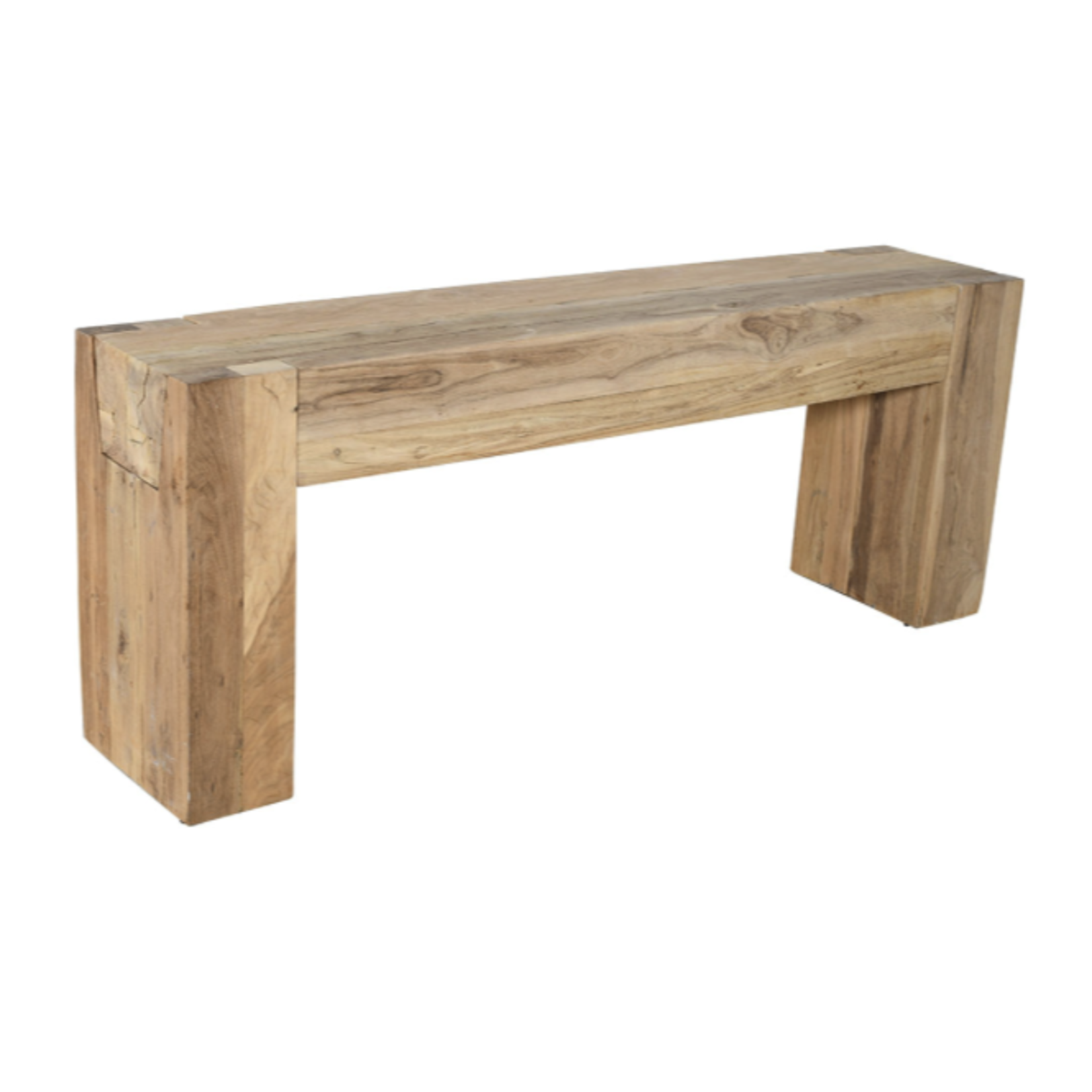 Outside The Box 78x16x30 Gatlin Solid Teak Wood Console In Sun-bleached