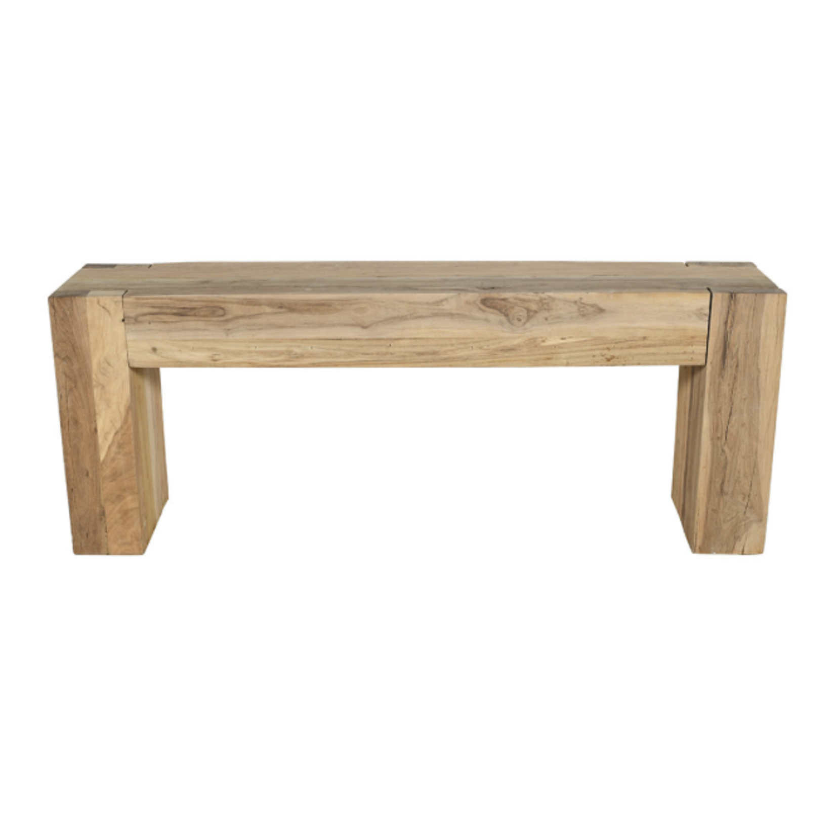 Outside The Box 78x16x30 Gatlin Solid Teak Wood Console In Sun-bleached