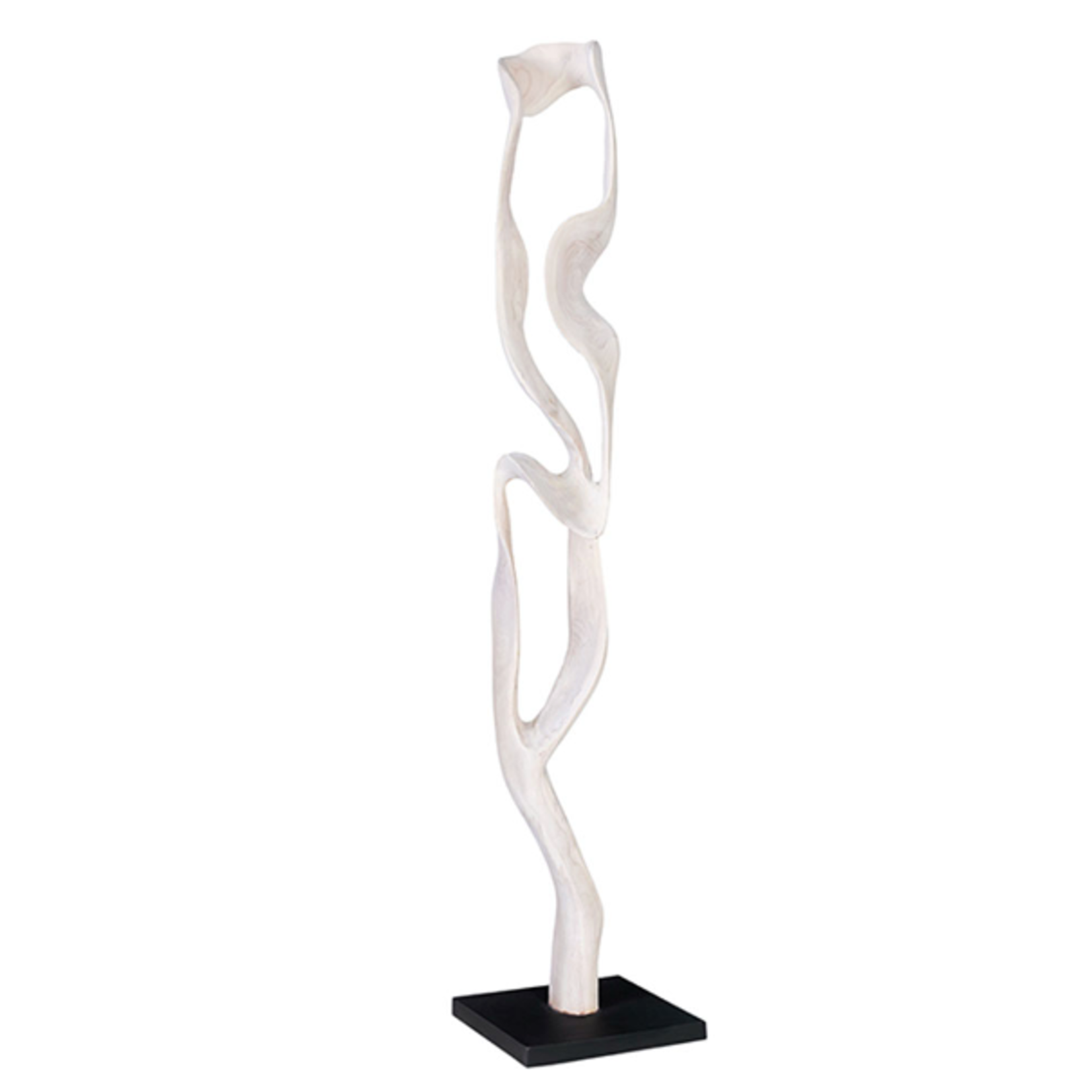 Outside The Box 60" Buana White Wash Teak Wood Organic Sculpture