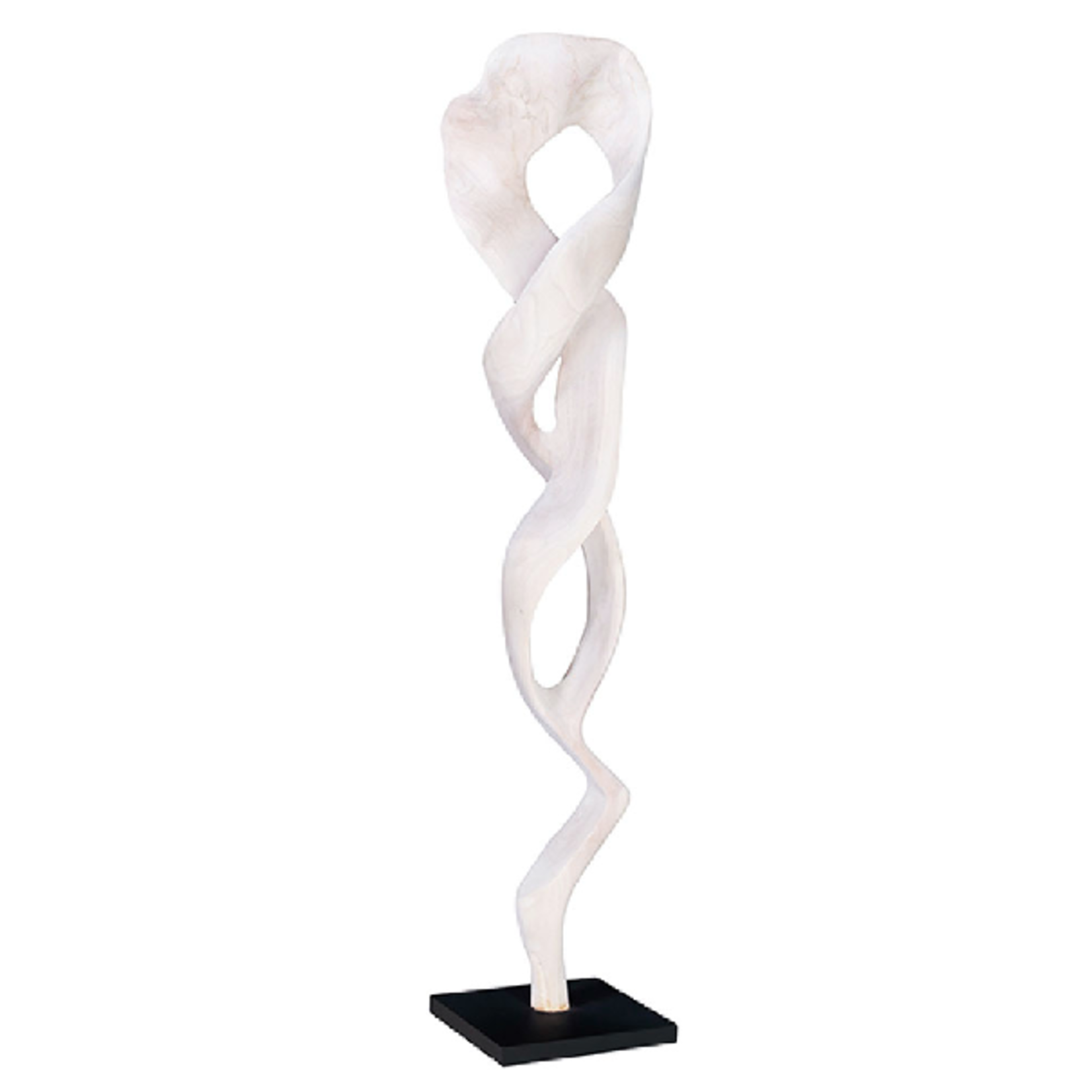 Outside The Box 60" Buana White Wash Teak Wood Organic Sculpture
