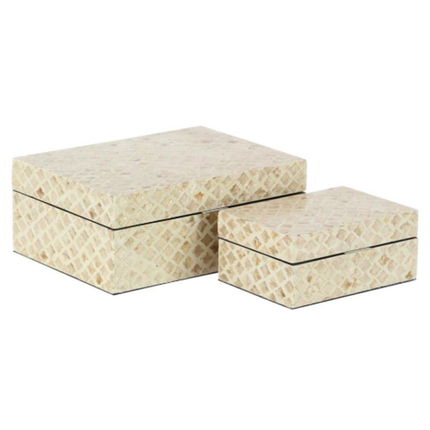 Outside The Box Set Of 2 Mother of Pearl Inlay Decorative Boxes