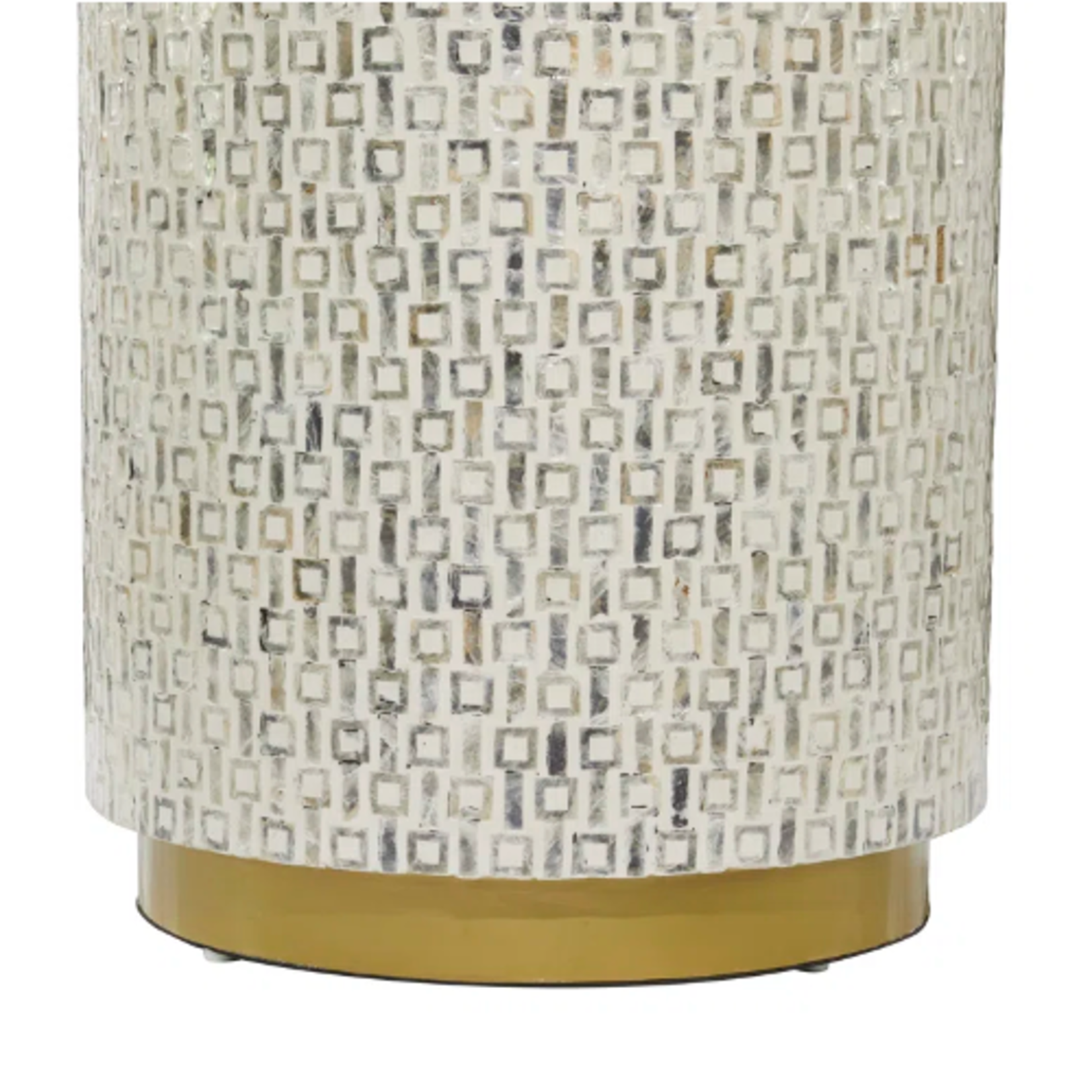Outside The Box 18x22 White & Shell Inlay Round Side Table