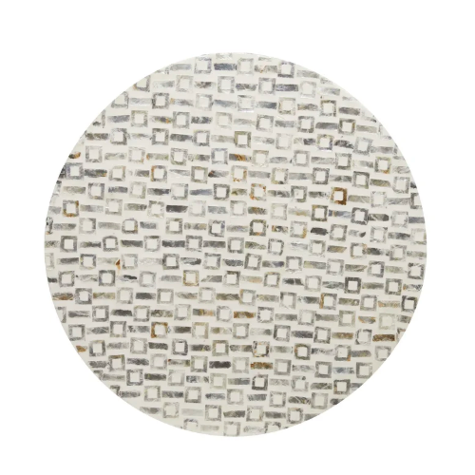 Outside The Box 18x22 White & Shell Inlay Round Side Table