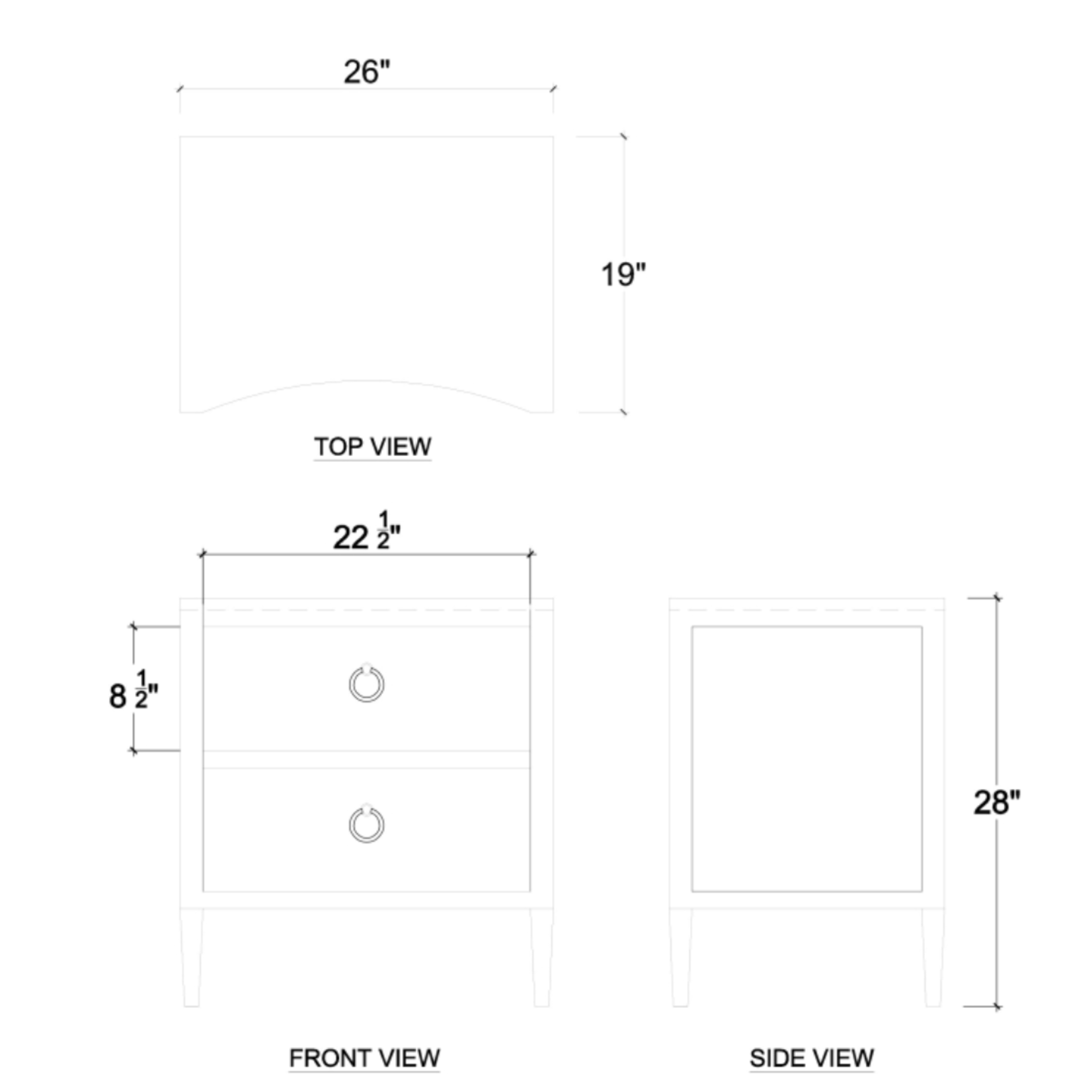 Outside The Box 26x19x28 Set Of 2 Morning Pale Blue Linen Wrapped Mahogany Nightstand - FPBE
