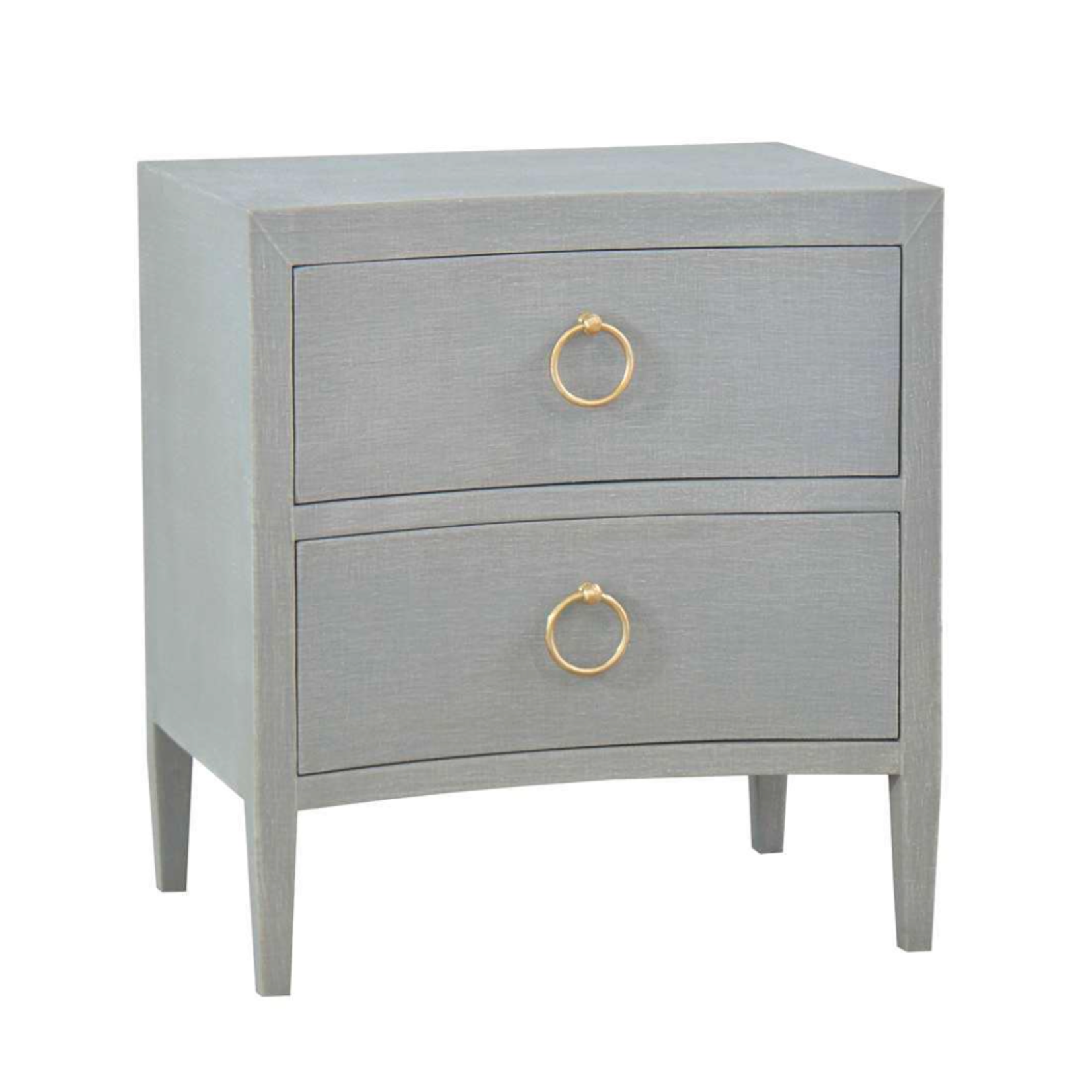 Outside The Box 26x19x28 Set Of 2 Morning Pale Blue Linen Wrapped Mahogany Nightstand - FPBE