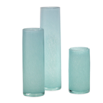 Outside The Box 8", 12" & 16" Set Of 3 Gwendolyn Hand Blown Vases In Sky Blue