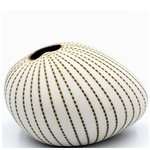 Outside The Box 4" Pebble Ivory & Brown Dots Handcrafted Porcelain Mini Bud Vase