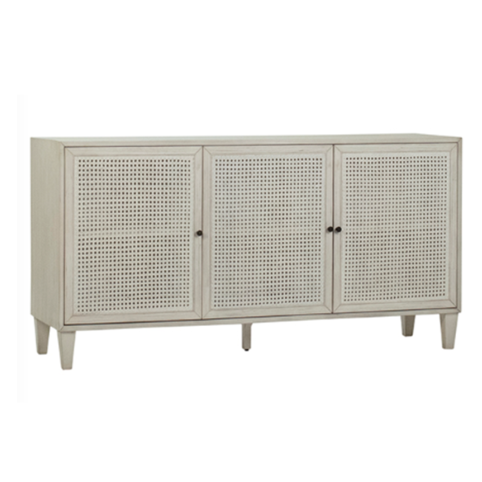 Outside The Box 66x18x34 Lugano Acacia Wood & Rattan White Wash Sideboard