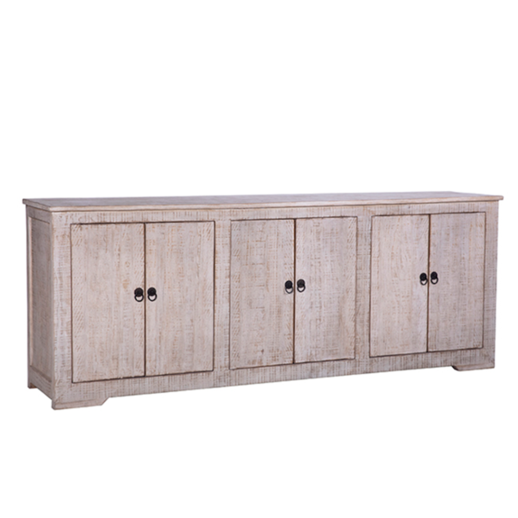 Outside The Box 83x18x32 Nico Reclaimed Pine Light Warm Wash Finish 6 Door Sideboard