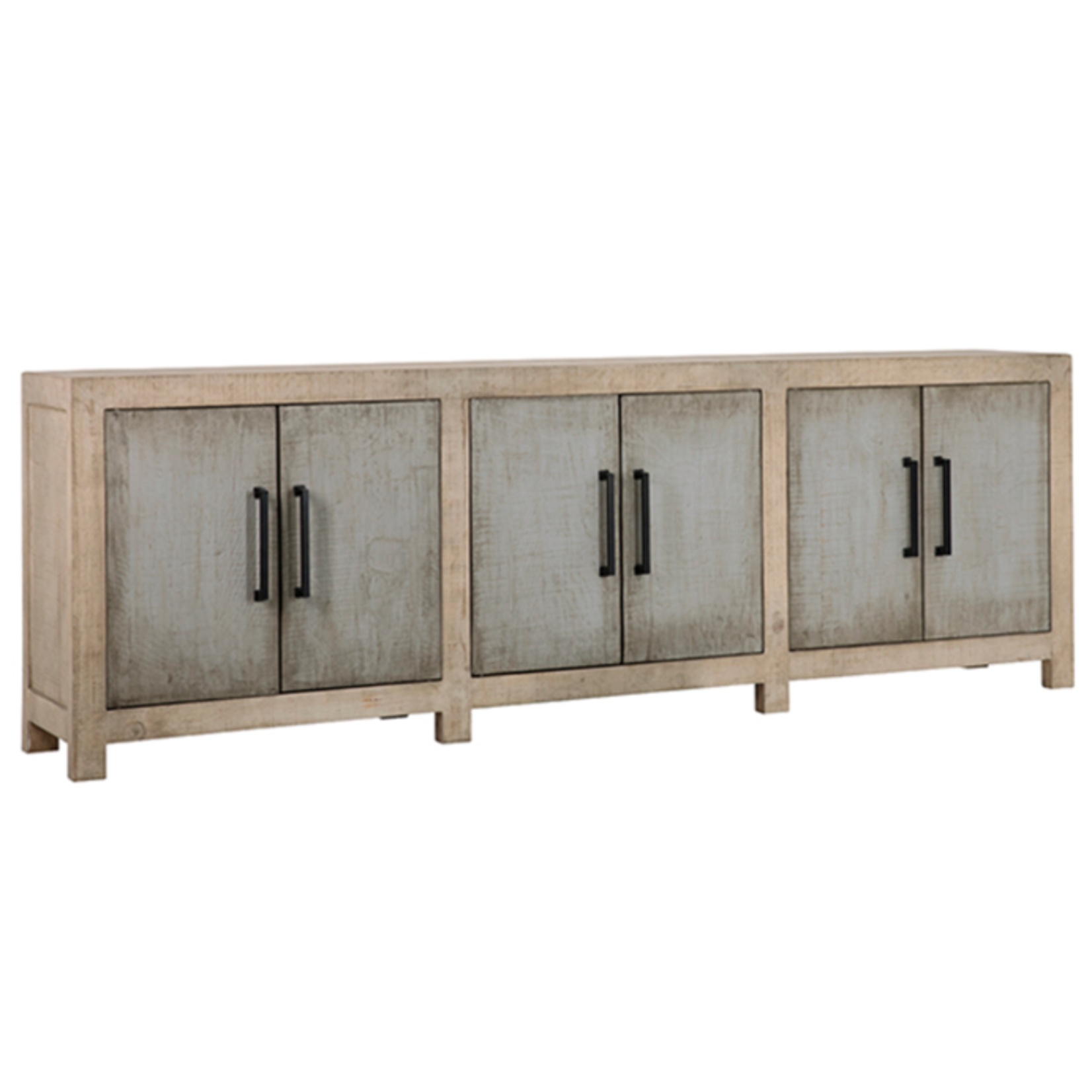 Outside The Box 109x18x36 Merwin Warm Wash Reclaimed Pine 6 Door Sideboard