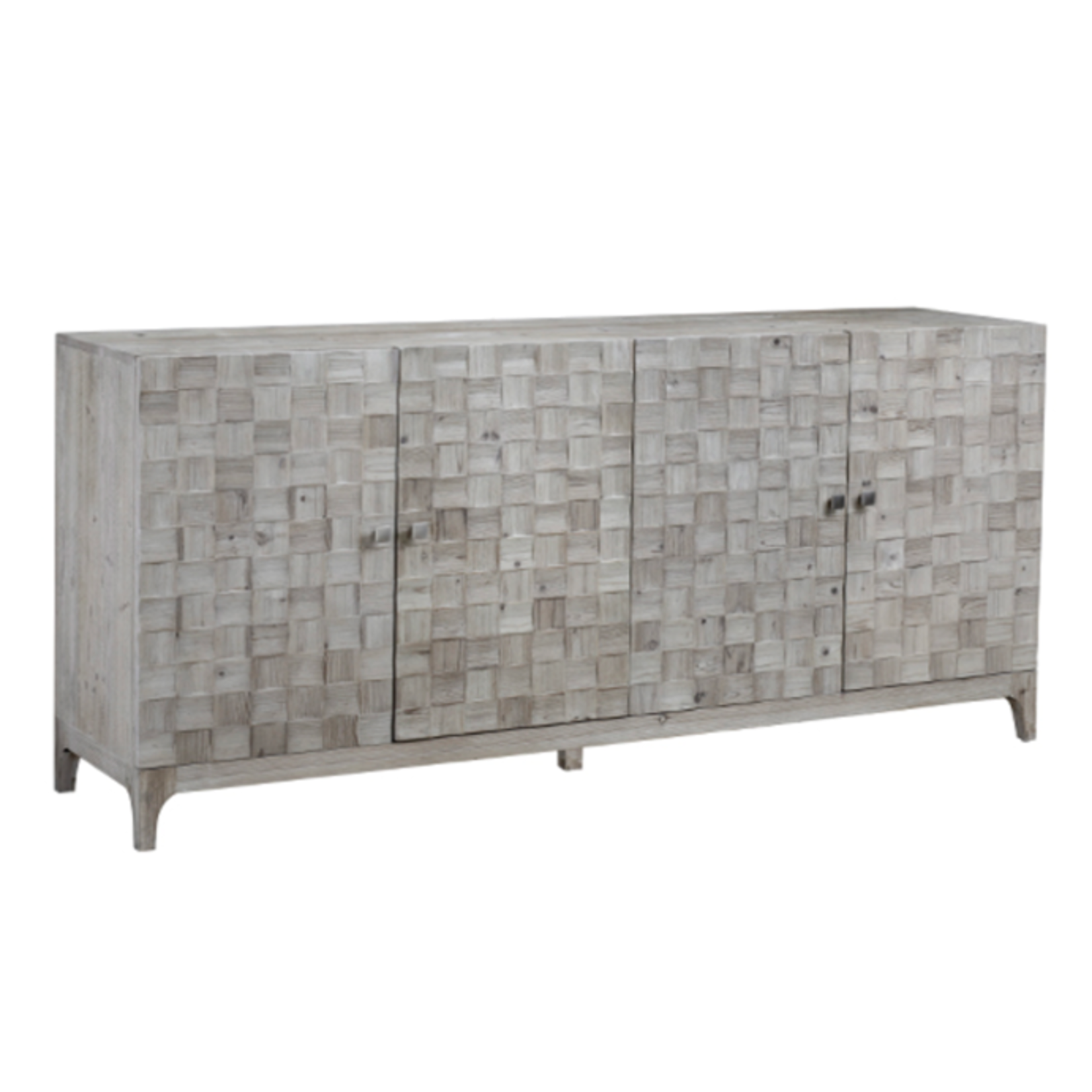 Outside The Box 79x19x35 Rowell 4 Door Reclaimed Pine Wood Sideboard