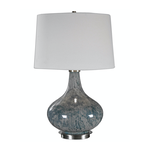 Outside The Box 25" Uttermost Celinda Blue Gray Speckled Glass Table Lamp