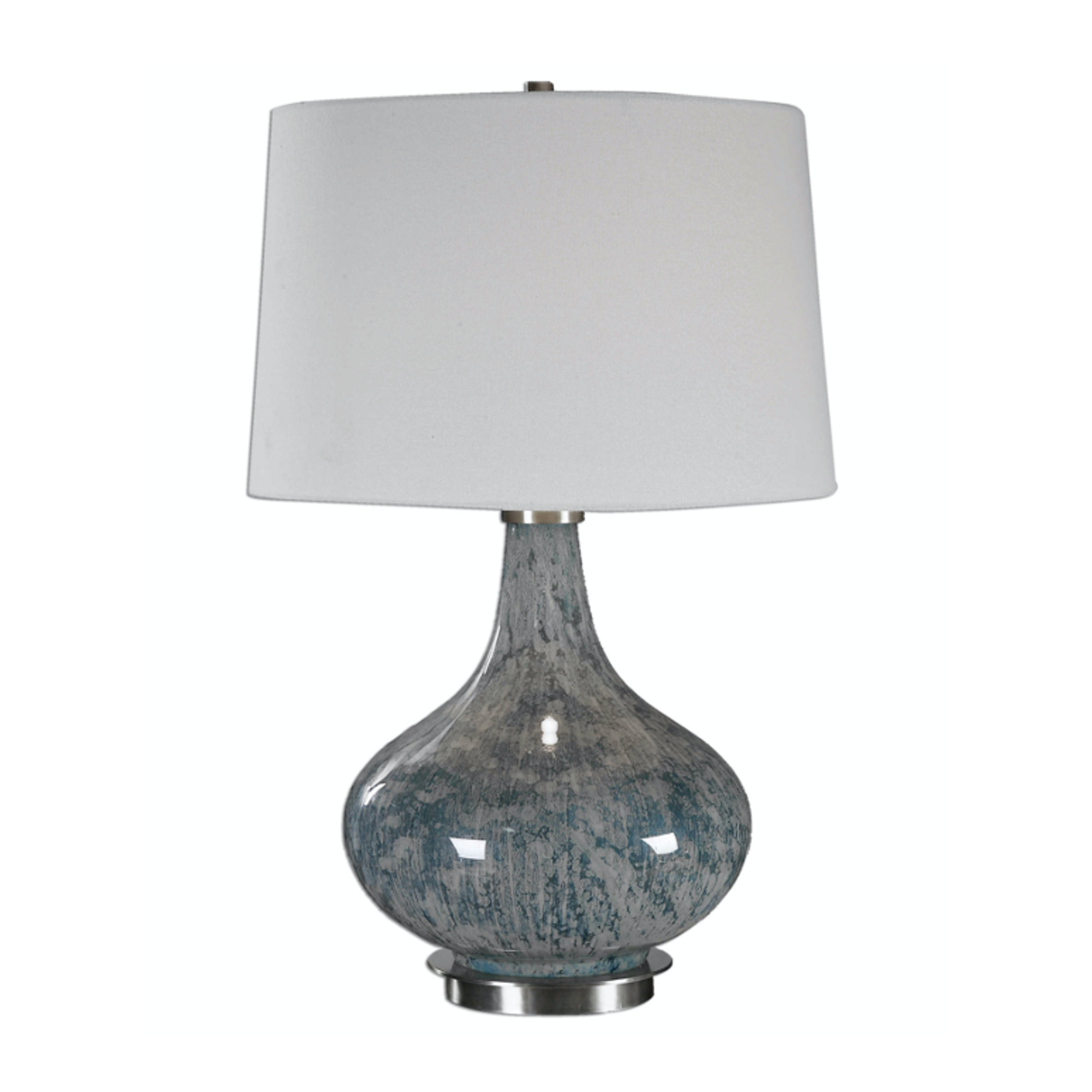 Outside The Box 25" Uttermost Celinda Blue Gray Speckled Glass Table Lamp