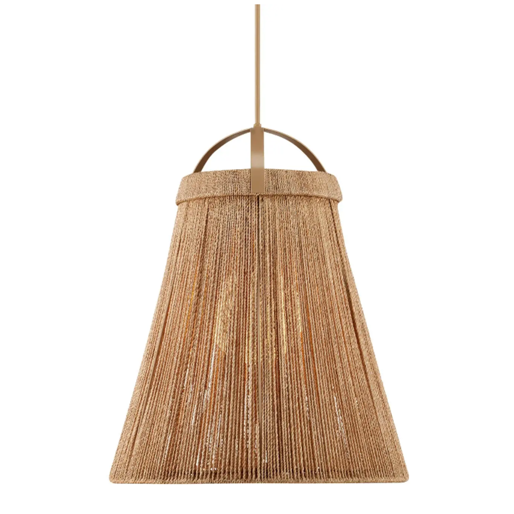 Outside The Box 38" Currey & Co Parnell Natural Abaca Rope & Wrought Iron Pendant