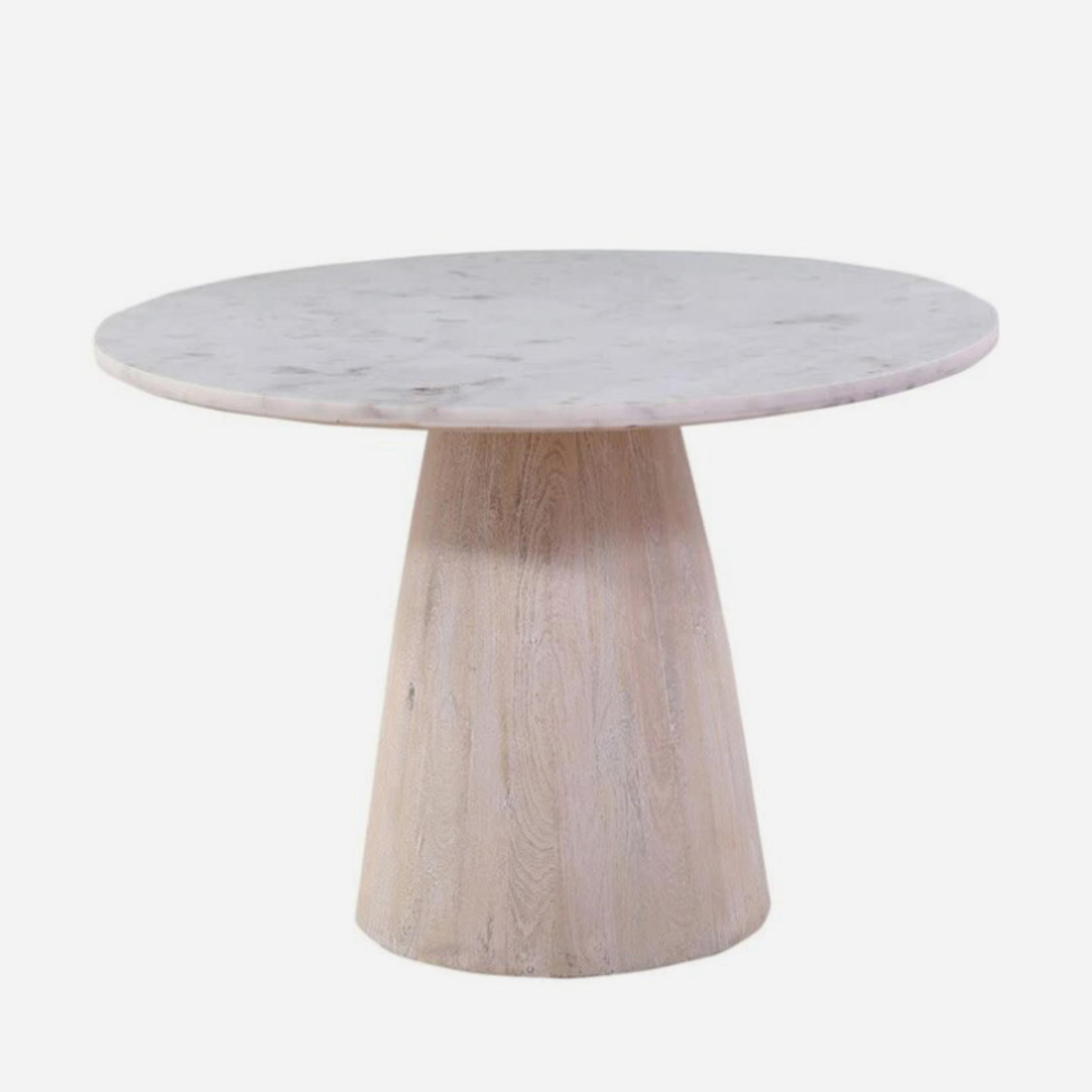 Outside The Box 42" Dune Marble & White Washed Round Dining Table