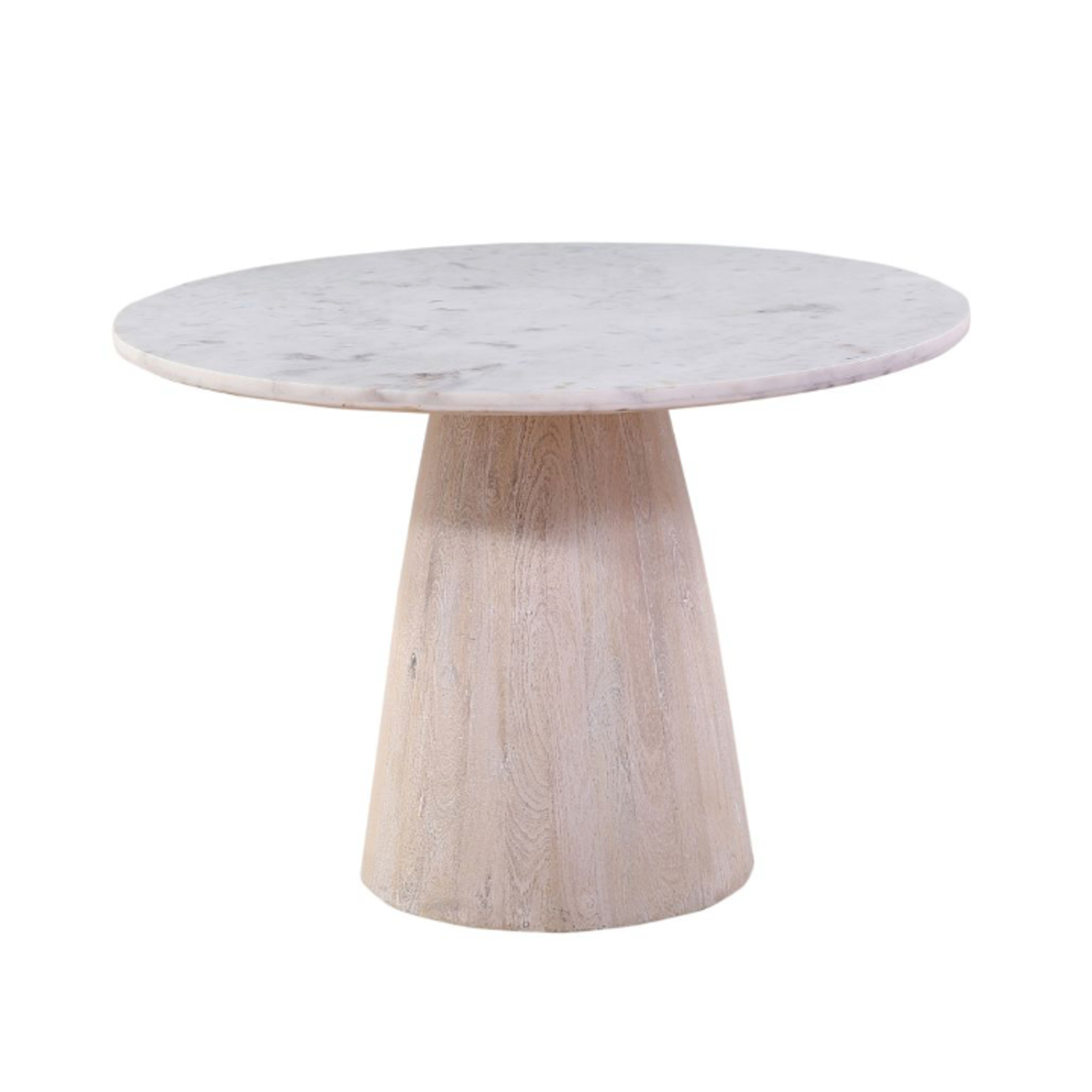 Outside The Box 48" Dune Marble & White Washed Round Dining Table