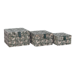 Outside The Box 10", 9", & 8" Set Of 3 Palm Green Square Decorative Boxes