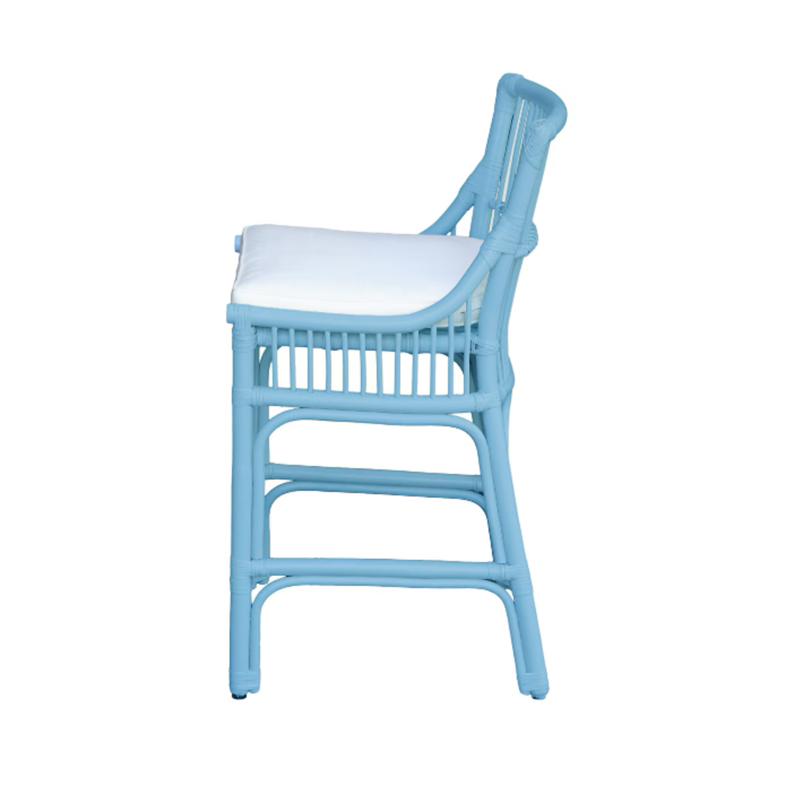 Outside The Box 27" Winston II Rattan Counter Stool In Sky Blue