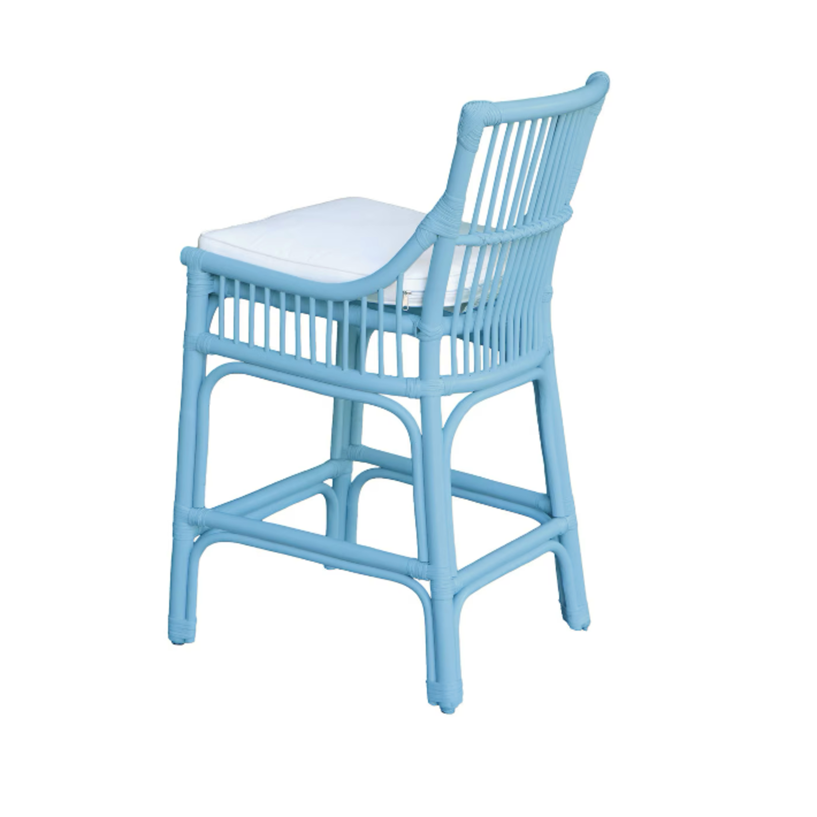 Outside The Box 27" Winston II Rattan Counter Stool In Sky Blue