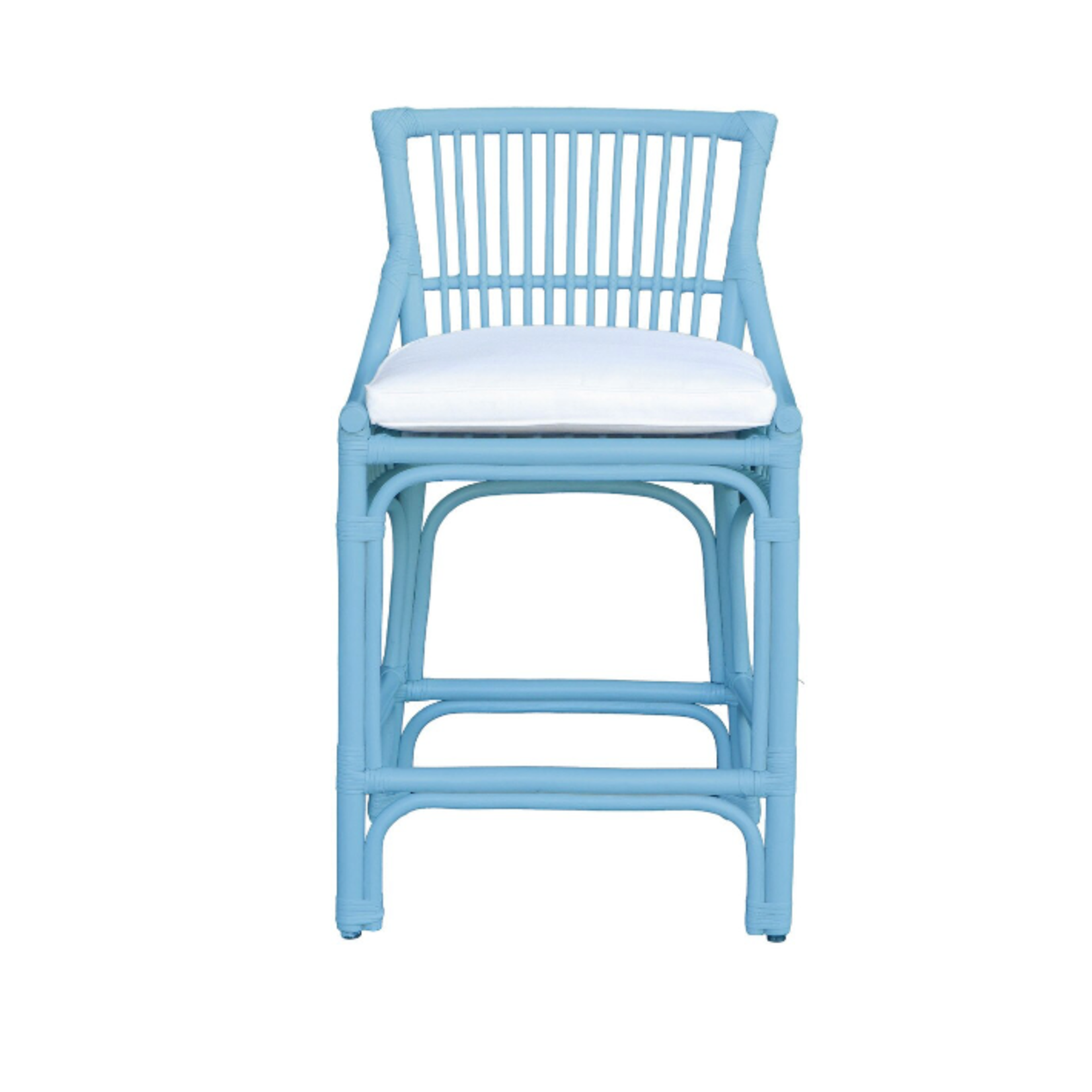 Outside The Box 27" Winston II Rattan Counter Stool In Sky Blue
