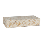 Outside The Box 16"  Rhea White Inlay & Wood Decorative Box