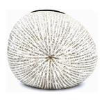 Outside The Box 6" Diva Brown & White Lines Handcrafted Porcelain Mini L-Shape Bud Vase - 225W16