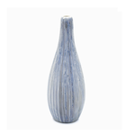 Outside The Box 6" Modo Mini White & Blue Lines Handcrafted Porcelain Bud Vase