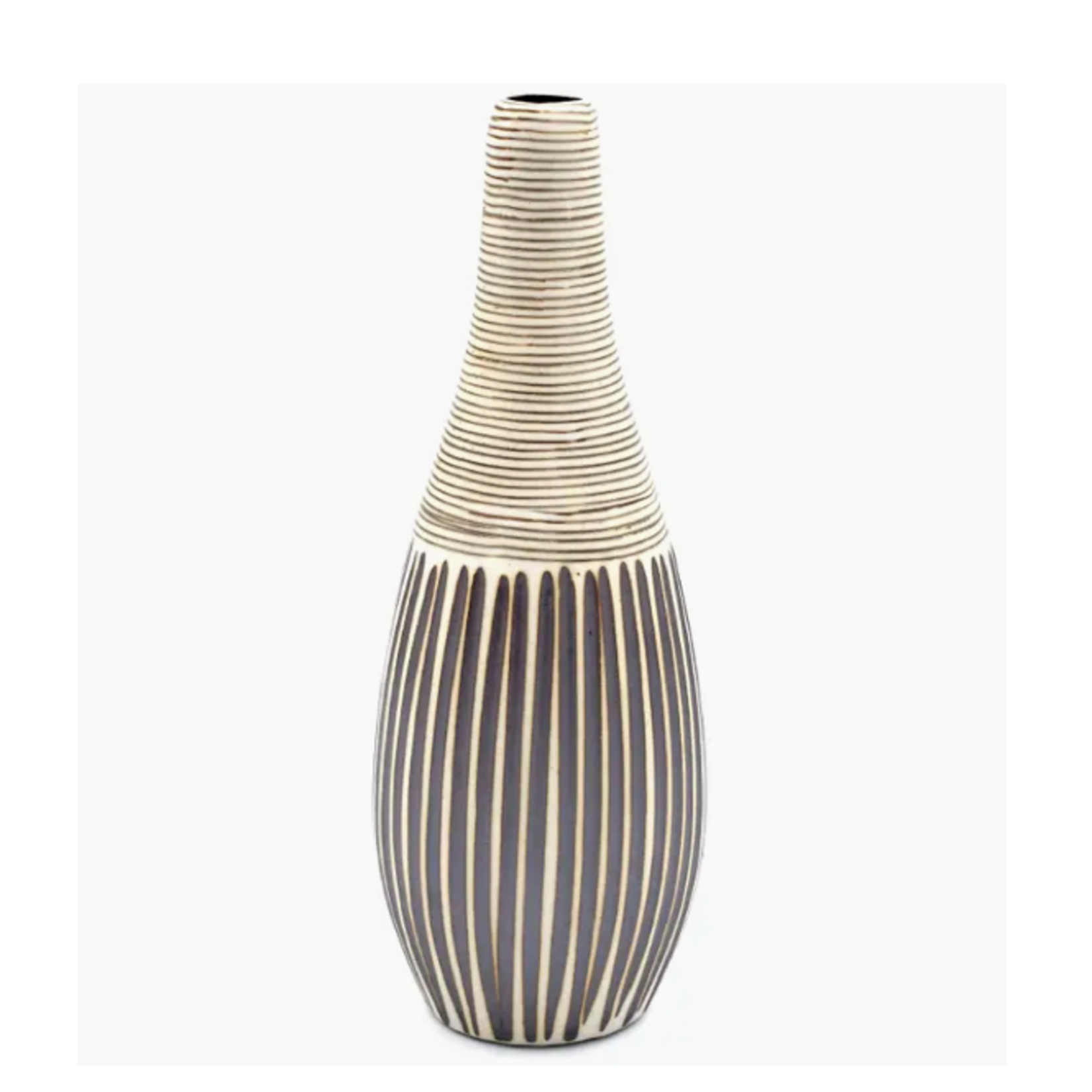 Outside The Box 6" Modo Mini Brown & Ivory Handcrafted Porcelain Bud Vase