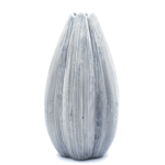 Outside The Box 9" Champa White & Blue Lines Handcrafted Porcelain Vase