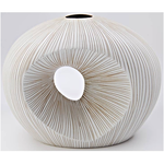 Outside The Box 10" Artura White & Brown Dots Handcrafted Porcelain Vase