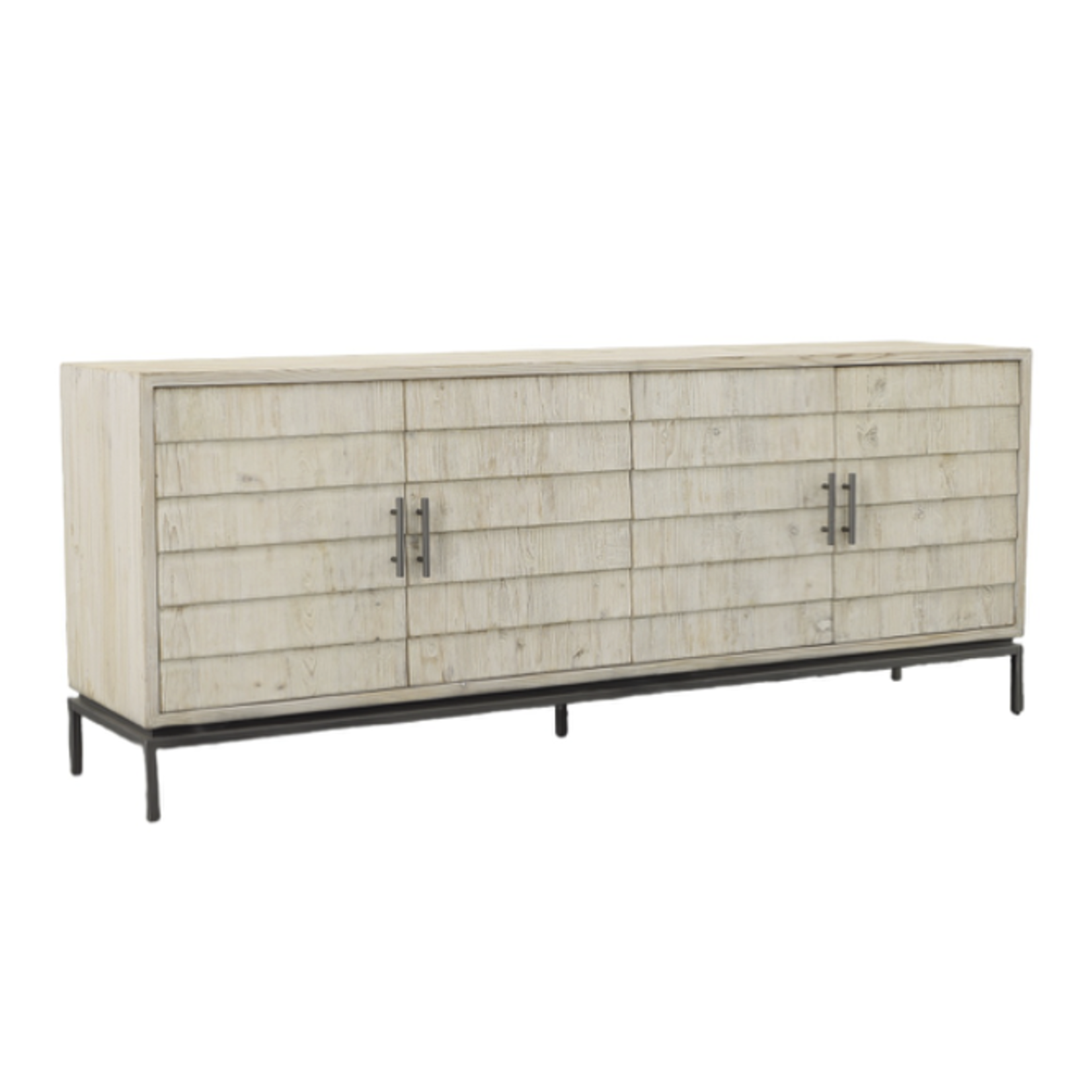 Outside The Box 79x18x32 Melvin White Washed Pine 4 Door Sideboard