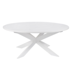 Outside The Box 60" Pearl Satin Snow Solid Hardwood Round Dining Table