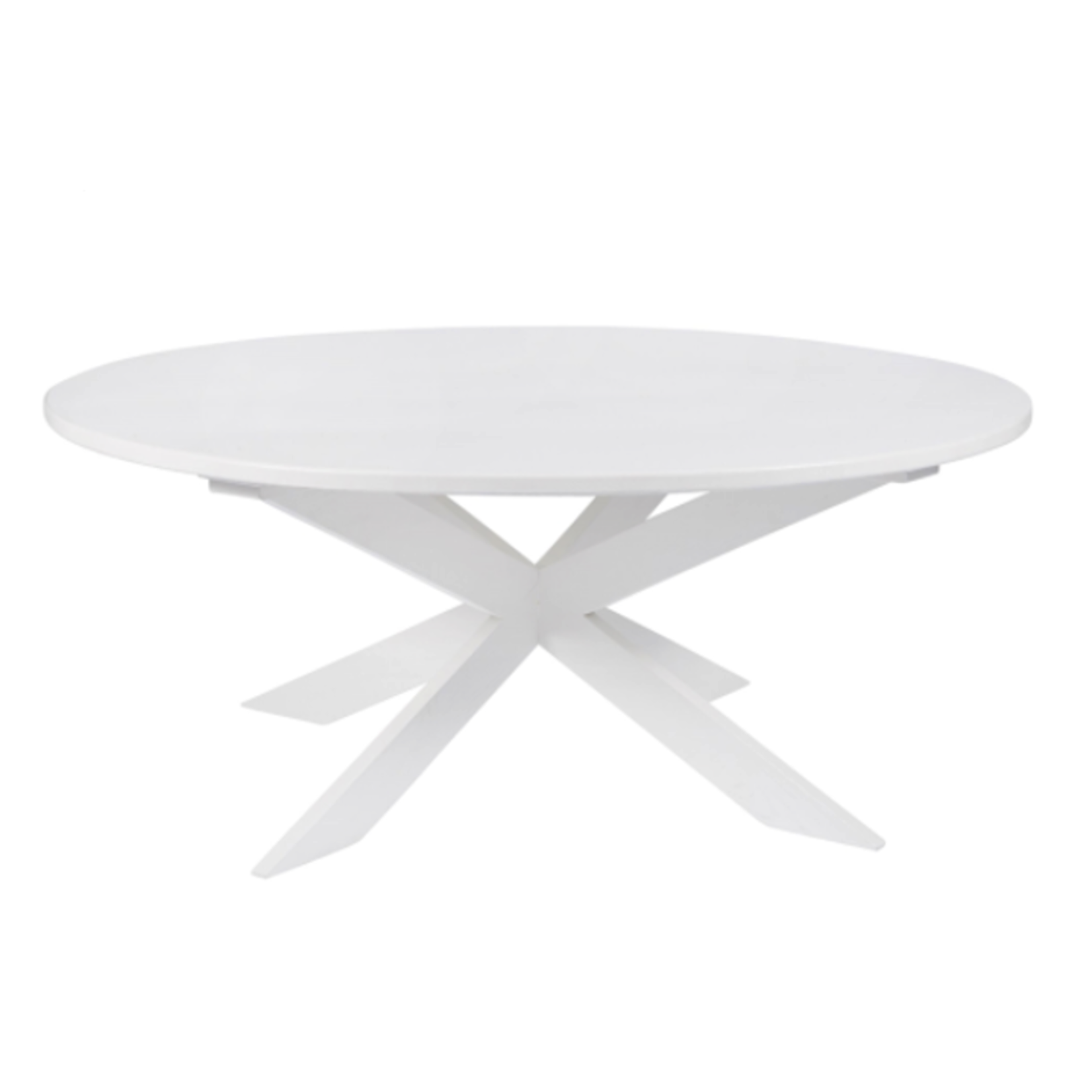 Outside The Box 60" Pearl Satin Snow Solid Hardwood Round Dining Table