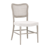 Outside The Box Cela Natural Gray Oak Leg Dining Chair Linen Bisque