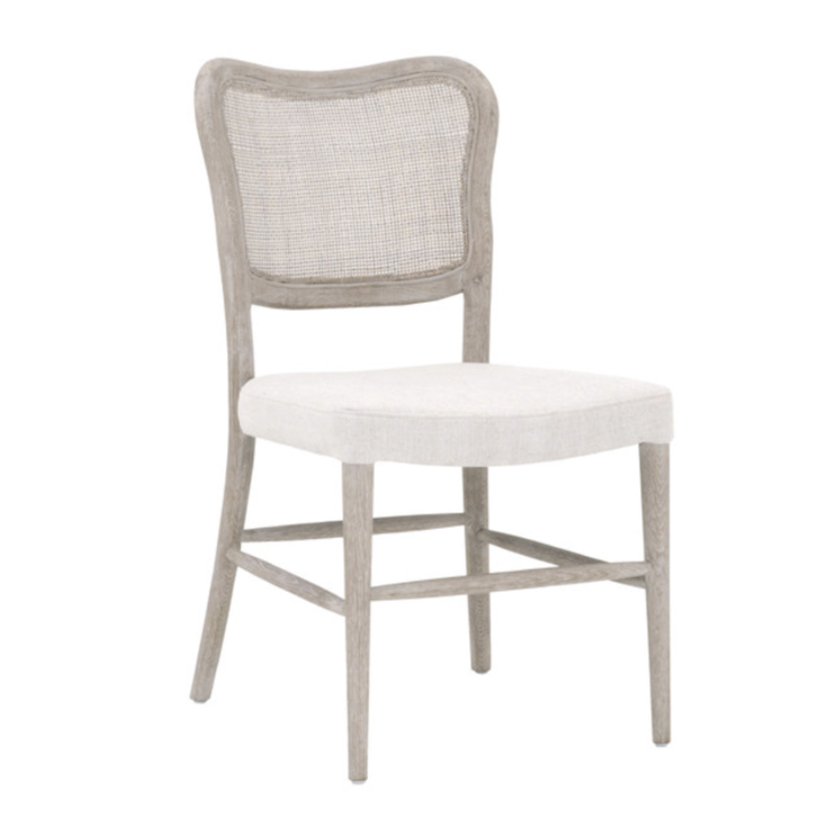 Outside The Box Cela Natural Gray Oak Leg Dining Chair Linen Bisque