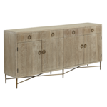 Outside The Box 78x17x36 Emiko Honeycomb Etched Solid Wood 4 Door Sideboard